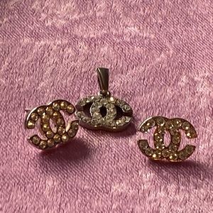 Chanel Pendant and Earrings Set